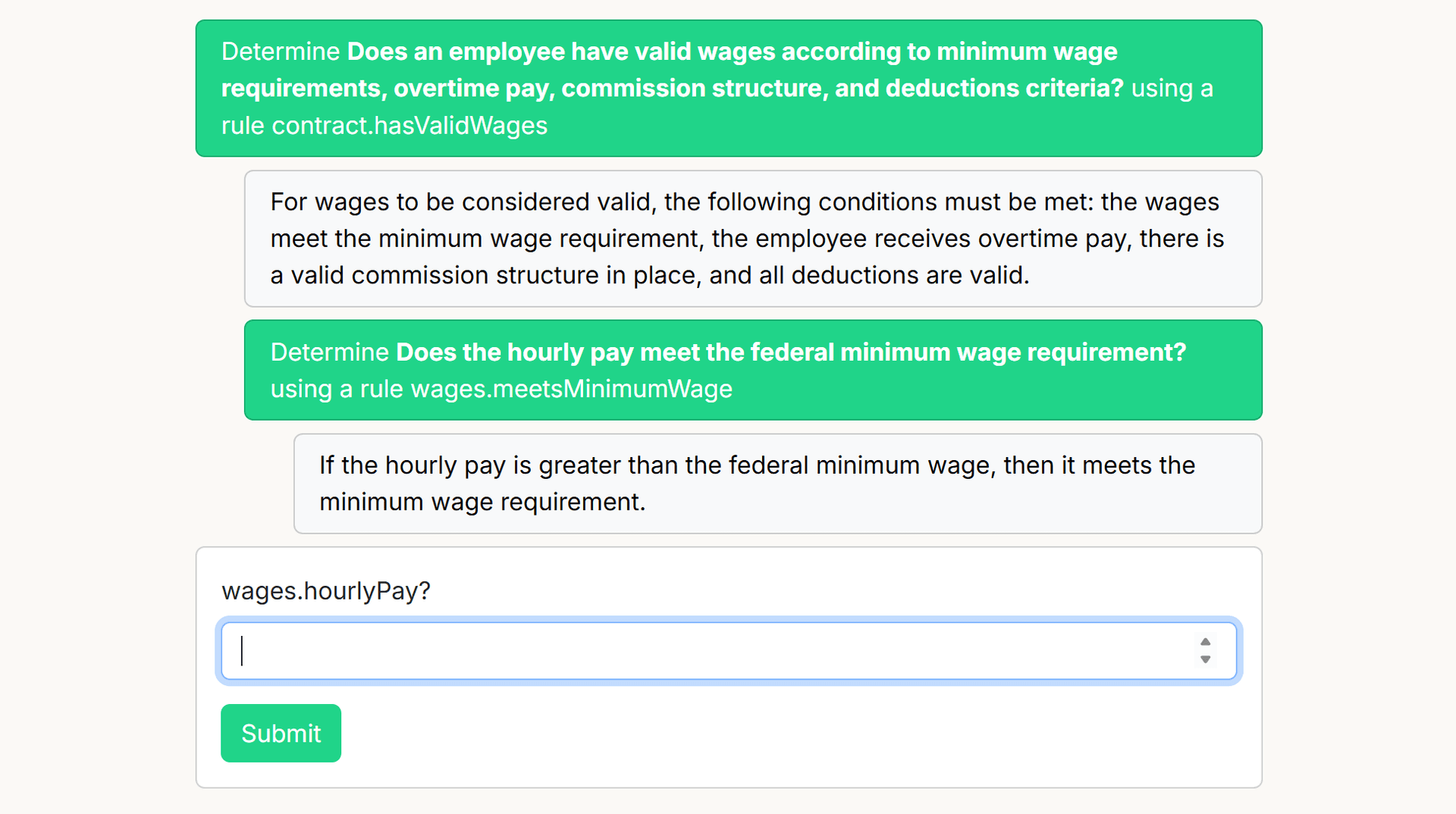 Testing reasoning rule evaluation in KBAI